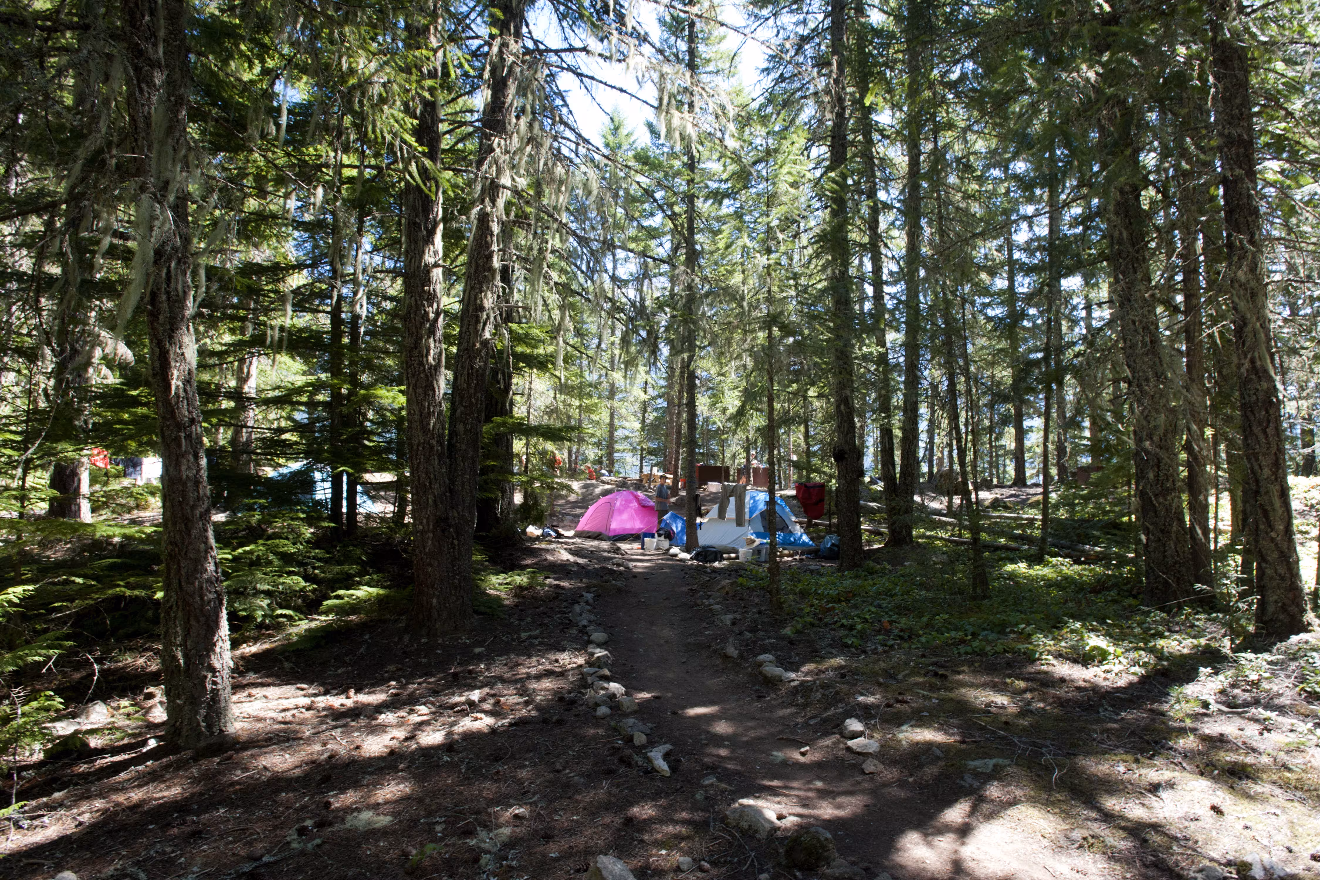 Camping in the North Cascades. Visitors camped at Ross Lake | NPS Photo / Deby Dixon