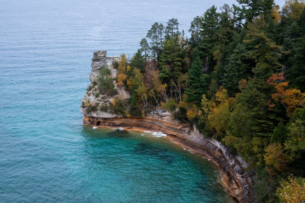 Scenic View of Pictured Rocks in Autumn | Jan Tang